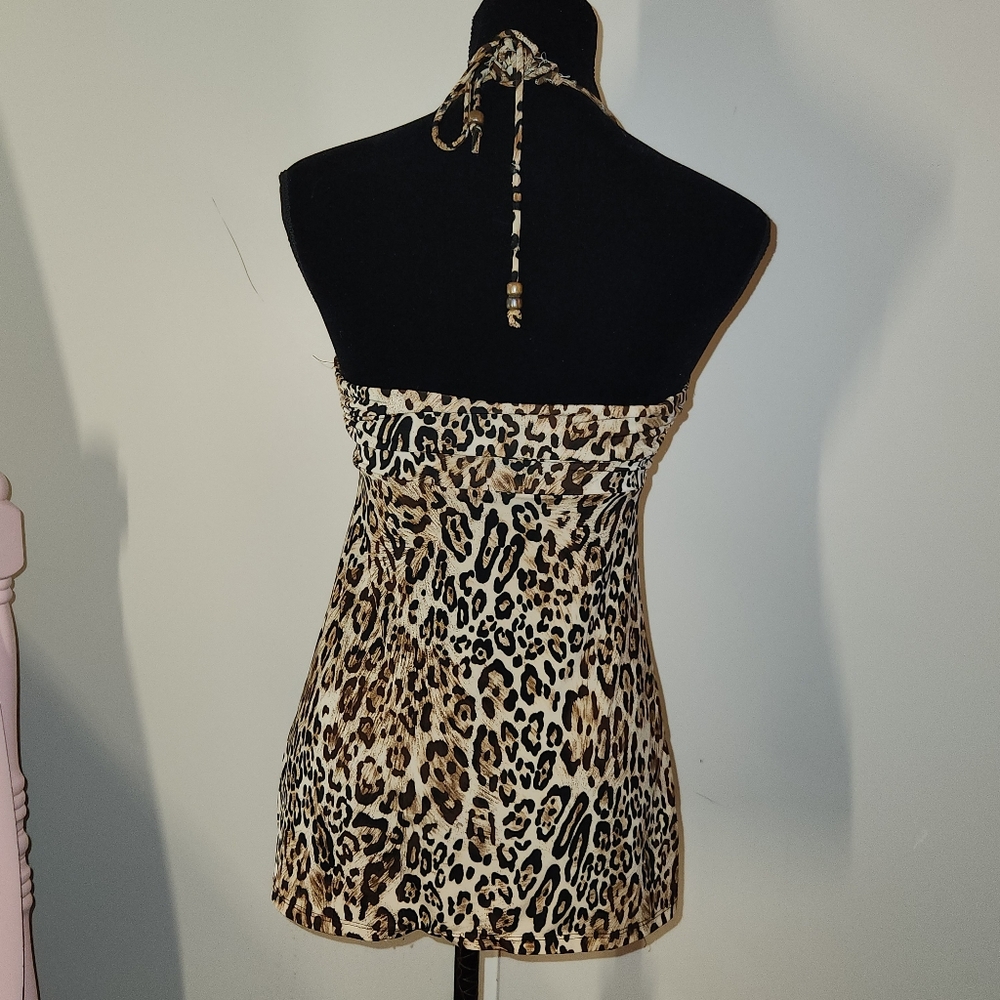 Y2k Forever 21 Leopard Print Halter Top ! - image 3